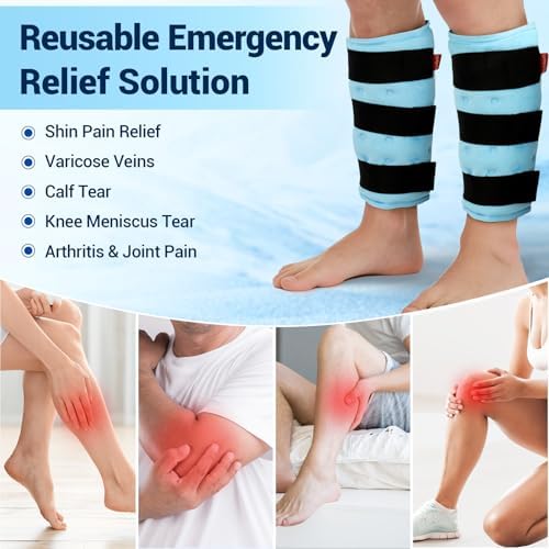 Comfytemp Extra Large Calf Shin Splint Ice Packs for Injury Reusable Wrap - Image 2