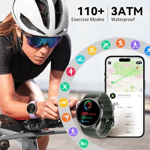 Smart Watch for Men Women,Compatible with Android Phones iPhone (Green) - Image 6