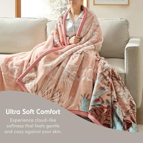 Nestl Korean Mink Blanket Queen Size - 9 Lbs Velvet Fleece Korean Blanket - 2 Ply Warm & Thick Winter Blanket - Wrinkle & Fade Resistant - 79 x 94 Inches (Peach) - Image 3
