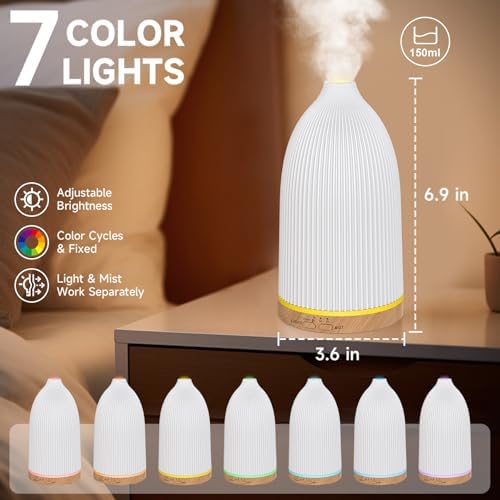 URPOWER 150mL Essential Oil Diffuser Small Scent Diffuser for Home - Image 3