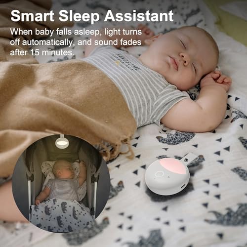 Portable Sound Machine for Baby - Smart Cry Detection Small White Noise Sound Machine, 6 Soothing Sounds, Smart On/Off, Night Light, Recording, Registry Gift Baby Sleep Machines - Image 3