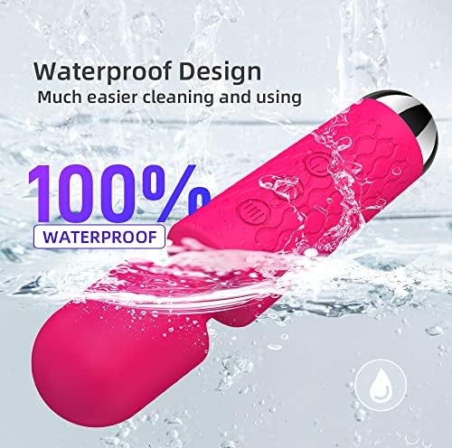 Handheld Cordless Mini Massager, Powerful Quiet with Waterproof, 20 Modes & 8 Speeds Vibration Wand for Back Neck Shoulders, Muscle Soreness Relief & Recovery (Red) - Image 4