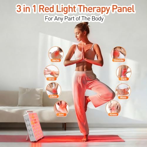 Red Light Therapy Panel, 5 Wavelength 40 Dual Chip LEDs Red and Near Infrared Lamp Therapy Device with Timer & Stand for Body Pain Relief Face Skin Health Sleep - Image 4