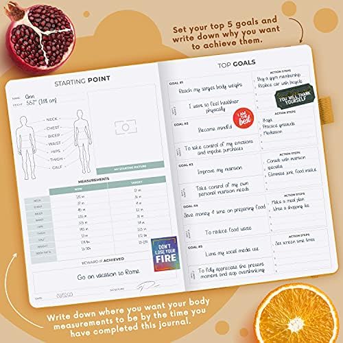 Clever Fox Wellness Planner & Food Journal for Weight Loss, A5 Amber Yellow - Image 3