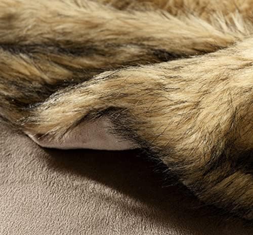 Luxury Plush Faux Fur Throw Blanket, Long Pile Golden Yellow with Black Tipped Blanket, Super Warm, Fuzzy, Elegant, Fluffy Decoration Blanket Scarf for Sofa, Armchair, Couch and Bed, 60''x 80'' - Image 3