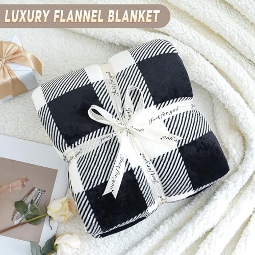Gracelife Sherpa Fleece Throw Blanket for Couch, Fluffy Plush Warm Fuzzy Blanket for Women and Men, Cozy Thick Soft Twin Blanket for Bed(Black, 80"*90") - Image 7