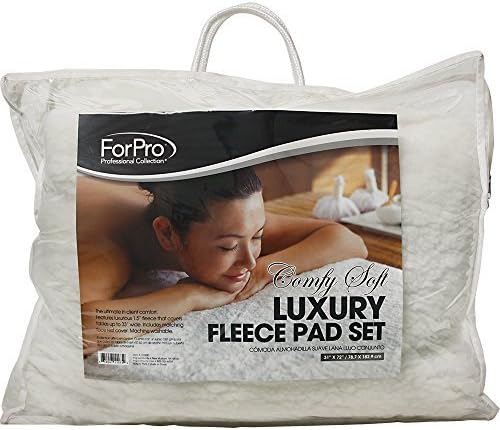 ForPro Professional Collection Comfy Soft Luxury Fleece Massage Pad Set, Extra Soft, Hypoallergenic, for Massage Tables, Includes Massage Table Pad and Face Rest Cover, 33” W x 74” L x 5” D - Image 4