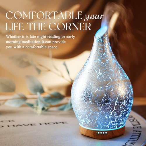 Porseme Essential Oil Diffuser 280ml Handmade Glass Diffuser 7H Runtime - Image 6