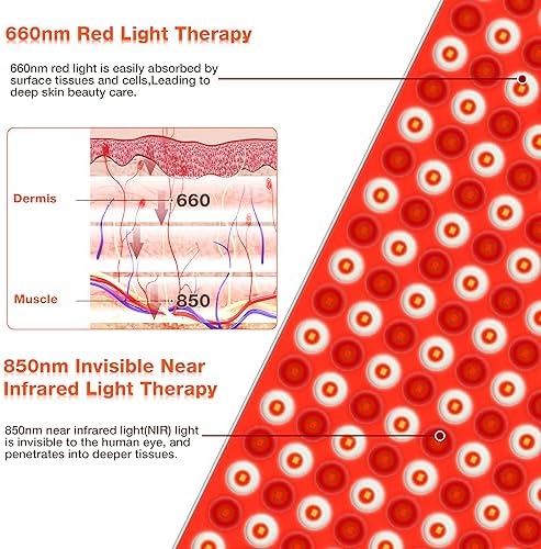 Red Light Therapy with Timing and 180° Adjustable Stand, Deep 660/850nm Near Infrared& Red Light Therapy Panel for Face Body, Skin Care, Home LED Therapy Lamp for Pain Relief of Muscles Joints,234LEDs - Image 6