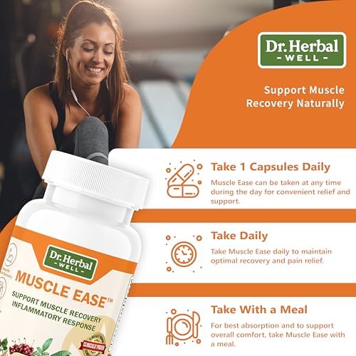 DR.HERBAL WELL Muscle Ease - Joint, Muscle & Nerve Support Fast Acting Relax Comfort Recovery Natural Herbal Supplement - (60 Capsules) MAX-Strength - Image 6