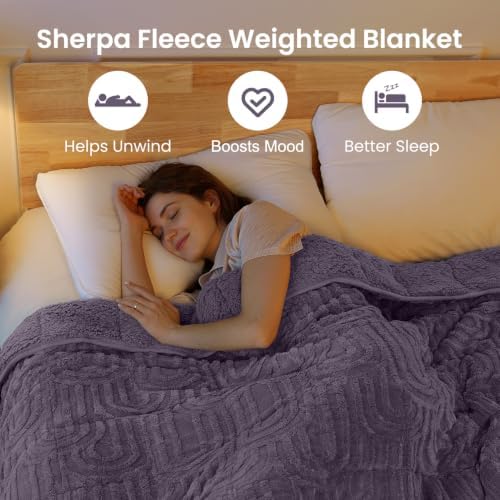Sherpa Fleece Weighted Blanket for Adults, Dual Sided Soft, 60"x80" 15lbs - Image 2