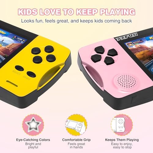 JJFUN Kids Portable Retro Handheld Game,Buit in 138 Claasic Games and 3.2'' IPS Screen, Rechargeable Portable Toy for Home/Car/Travel/On-the-go Fun, Perfect Birthday for Girls Ages 3-12 - Image 6