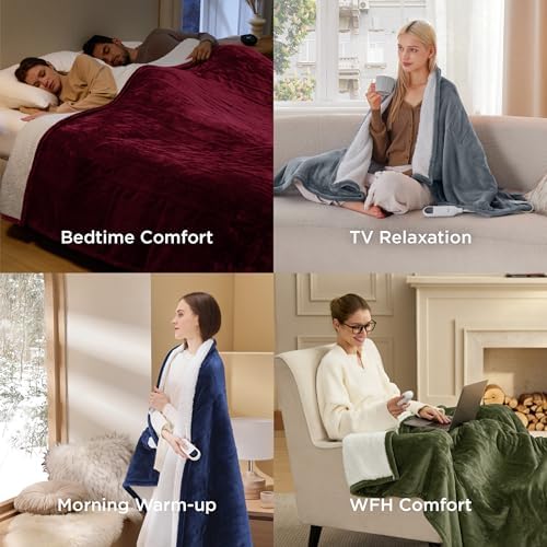 Bedsure Heated Blanket Full Size, Soft Electric Blanket with Preheat, Taupe - Image 7
