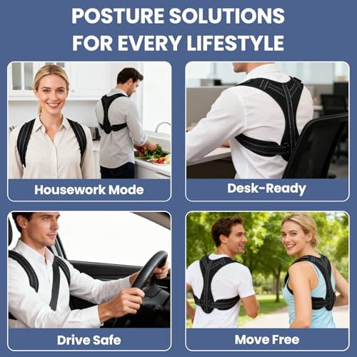 Posture Corrector for Men and Women, Adjustable Back Brace Straightener, Breathable Shoulder, Neck, Clavicle & Mid-Back Support, Relieve Slouching, Hunching, and Back Pain,One Size - Image 5