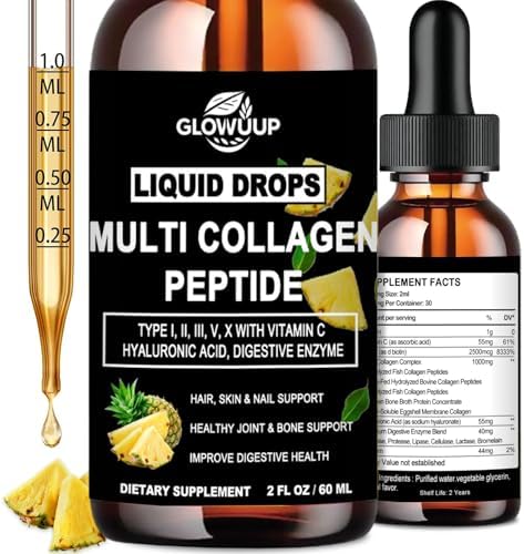 Liquid Collagen for Women Men,Multi Hydrolyzed Peptides Collagen Supplement by Unknown