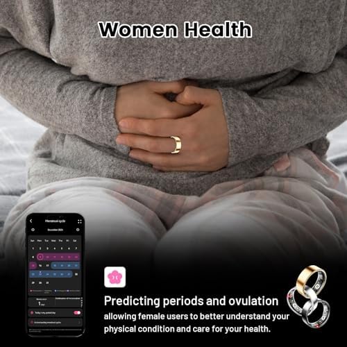 Mirlray Smart Ring for Women & Men, Smart Ring Health Tracker, Blood Oxygen & Heart Rate Monitor, Long Lasting Battery Sleep Ring, Waterproof Fitness Ring (R02C, Silver, 7) - Image 7