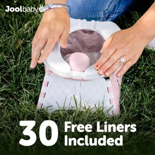 Jool Baby Portable Potty Training Chair with Travel Bag and 30 Liners, Foldable, Indoor/Outdoor Use, Camping (Pink) - Image 5