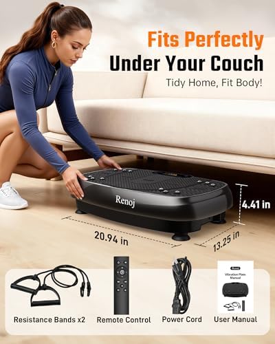 Renoj 3D Vibration Plate Exercise Machine, 200W Motor, 455lbs Capacity - Image 6