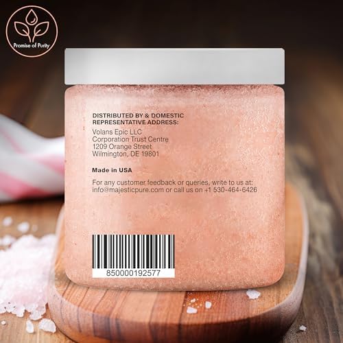 Majestic Pure Himalayan Salt Body Scrub, Lychee Oil Exfoliant, 10 Oz - Image 5