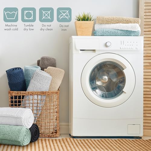 Madison Park Splendor Reversible 100% Cotton Bath Rug, 21 x 34, Blue - Image 6