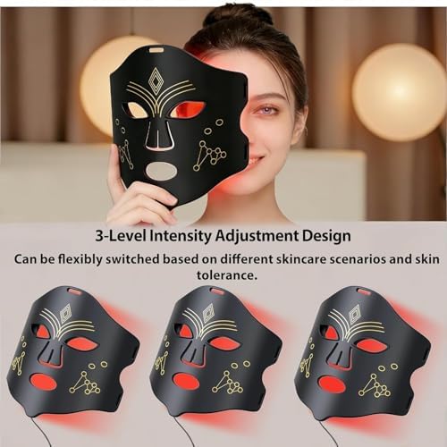 Red Light Therapy for Face, 4 Modes LED Light Therapy Mask with 850nm NIR Infrared Red & Blue Light, Rechargeable Portable Facial Skincare Device with Timer for Home Use, Lightweight for Women & Men - Image 4