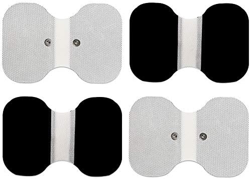 LotFancy TENS Unit Pads 4.3” X 6”, 4Pcs Snap Electrode Pads Large, Butterfly Shape, Reusable, Self-Adhesive by LotFancy