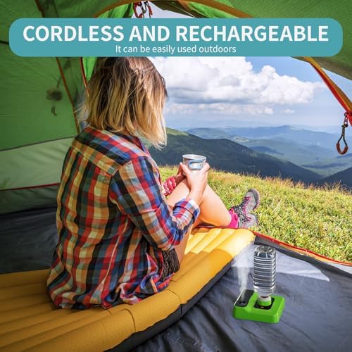 Travel Humidifier, Portable Humidifier for Plants, Bedroom, Office, Hotel or Car, Battery Operated Mini Cool Mist Humidifiers, Quiet 23dB, Auto-off, Night Light & BPA-Free, Grass-Green - Image 5