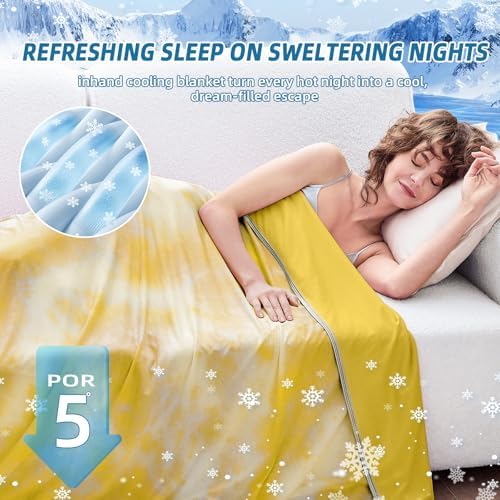 inhand Cooling Blanket Twin XL(60"x90",Ginger Yellow) College Dorm - Image 3