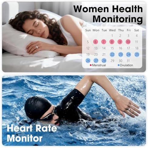 Smart Ring Health Tracker for Women & Men Fitness Tracker Ring(10#&Floral) - Image 4
