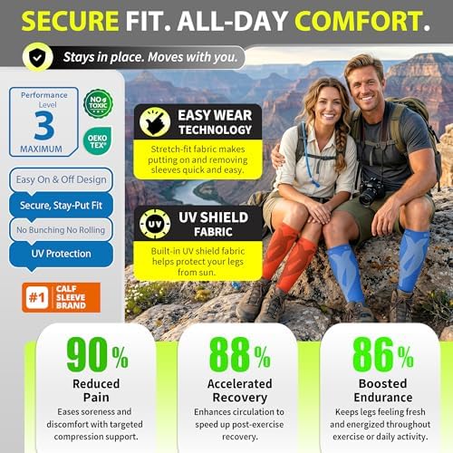 BLITZU Calf Compression Sleeves, Footless Compression Socks for Men & Women - Image 5