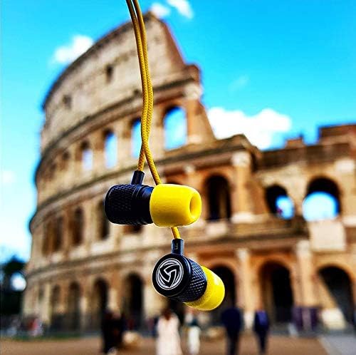 LUDOS Ultra Wired Earbuds in-Ear Headphones, 5 Years Warranty, Earphones with Microphone, Noise Isolating Ear Buds, Memory Foam for iPhone, Samsung, School Students, Kids, Women, Small Ears - Yellow - Image 2