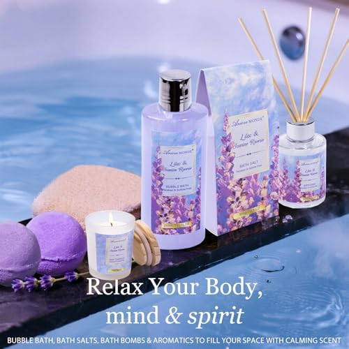 Gift Baskets for Women, 15pcs Lilac Jasmine Self Care Gifts for Women - Image 3