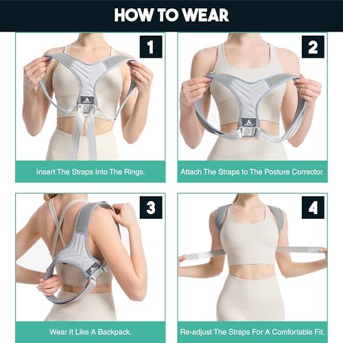 Shoulder Posture Corrector & Shoulder Straps for Posture - Adjustable Back Brace for Men and Women - Upper Back Straightener for Hunchback Pain Relief - Breathable - Image 6