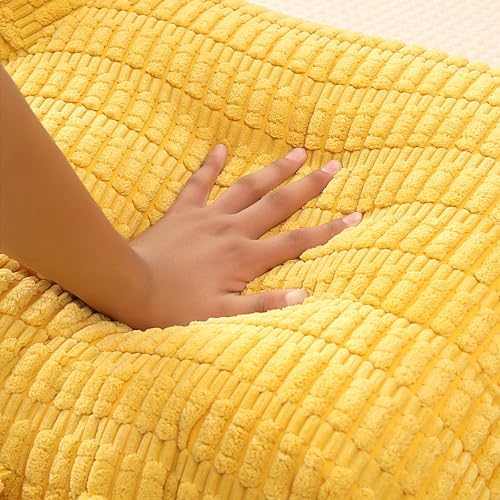 Reading Pillow for Sitting in Bed with Arm,Yellow Corduroy,M - Image 6