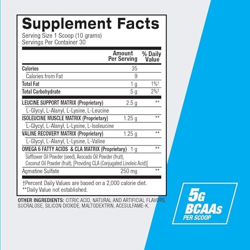 BPI Sports Best BCAA Powder – Hydration, Blueberry Lemonade, 30 Servings - Image 6