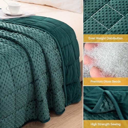 Wemore Weighted Blanket for Adults 20 lbs King Size 80"x87" Dark Green - Image 6