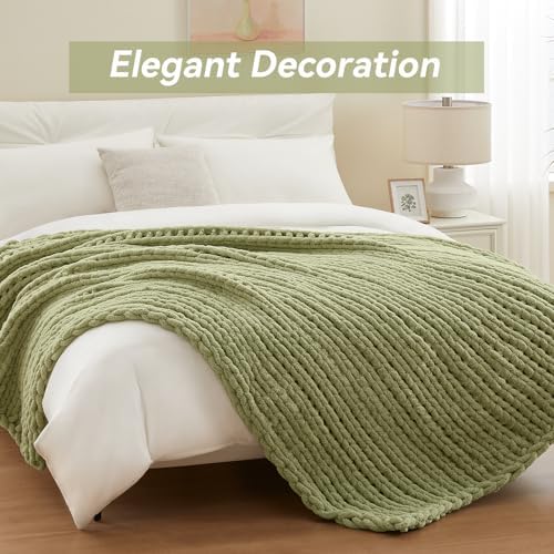Negwoo Chunky Knit Throw Blanket, Knitted Throw Chenille Yarn, 80"*90" - Image 2