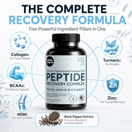 Peptide Recovery Complex – Advanced 157 Recovery Blend with Hydrolyzed Collagen Peptides & Amino Acids | Muscle, Joint & Tissue Support for Men & Women | Post-Workout Flexibility | 90 Capsules - Image 4