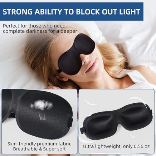 4-Pack Eye Masks for Sleep with Adjustable Strap Comfortable Sleep Masks for Women and Man Night Sleep, Travel, Nap Red - Image 5