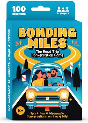 WELL BALANCED Bonding Miles – Road Trip Conversation Card Game for Kids, Teens & Adults, Car Game, Travel Essentials by WellBalanced