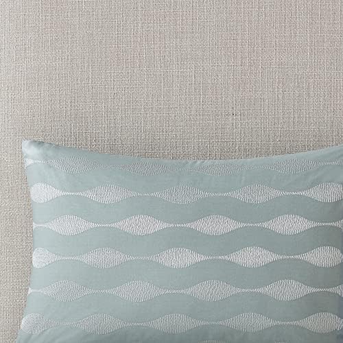 Harbor House Modern Design Decorative Pillow Hypoallergenic Sofa Cushion Lumbar, Back Support, Oblong 12" x 20", Maya Bay, Cotton Blue - Image 6