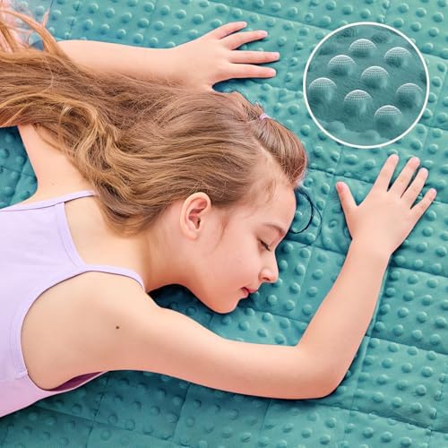 yescool Weighted Blanket 5 Pounds Teal Heavy Blankets, Microfiber Weighted Throw Blanket Breathable Warm Fleece Minky Blanket for 40-60lbs, 36"x48" - Image 4