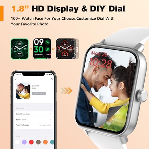 Fitpolo Smart Watch for Men Women,1.8” Touchscreen, Bluetooth Call, Alexa Built-in,24/7 Heart Rate,SpO2 Monitor,Step Counting,Sleep Tracking, IP68 Waterproof Fitness Tracker Watch for Android iPhone - Image 4