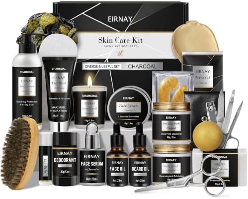 Gifts for Men, 21PCS Skin Care Set for Men, Charcoal Spa Gift Basket by Unknown