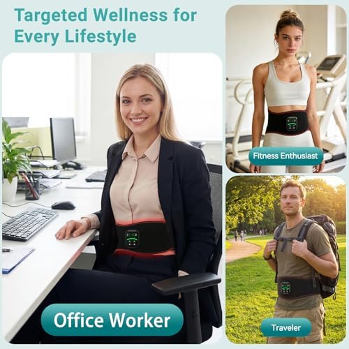 Red Light Therapy Belt for Body Back, 5000mAh Cordless Infrared Waist Wrap - Image 5