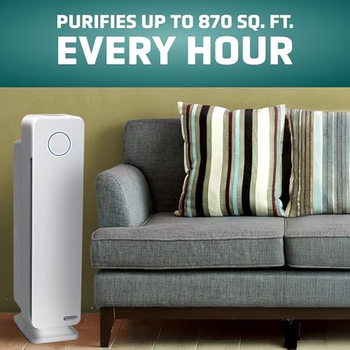 GermGuardian Air Purifier for Home with HEPA Pure Filter, for Wildfire Smoke, Pet Dander, Pollen, Odors, Large Rooms Up To 870 Sq. Ft., Removes 99.97% Pollutants, UV-C Light, 28", AC5350W, White - Image 3