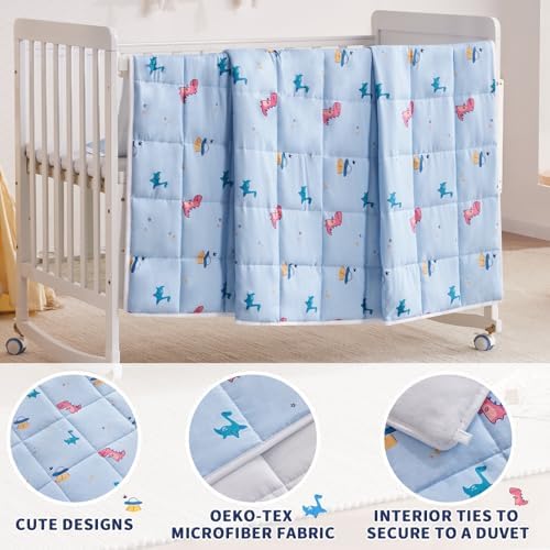 anfie Weighted Blanket(40"x60" 10lbs) Weighted Blanket Cooling Blanket for Resting,Throw Size Breathable Blanket with Premium Glass Bead(Light Blue Dinosaur) - Image 5