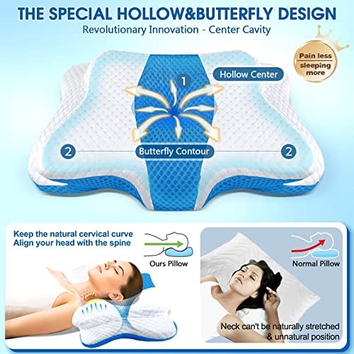 CHxxy Cervical Neck Pillow for Pain Relief Sleeping, Memory Foam Pillows - Image 3