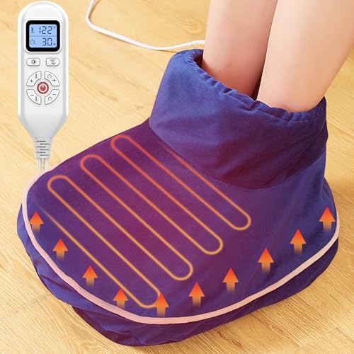 CAMECO Heated Feet Warmers for Women and Men, Electric Foot Heating Pad for Feet Neuropathy Pain Relief, Detachable Cover, Ankle Heating Pad Wrap for Achilles tendonitis, Auto Off Timer, 86-158℉ by CAMECO