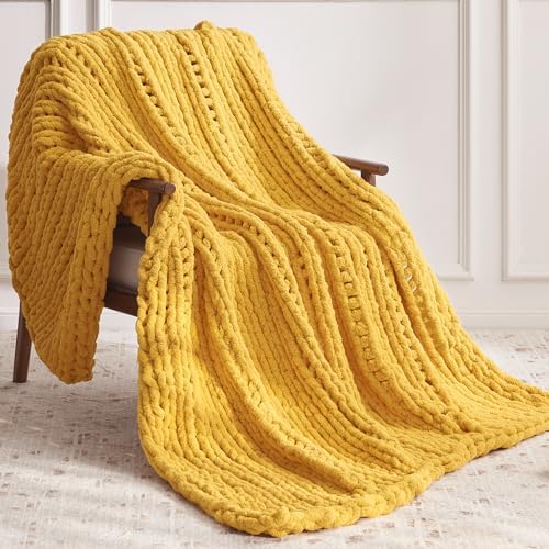 Negwoo Chunky Knit Throw Blanket, Knitted Throw Chenille Yarn, 80"*90" - Image 2